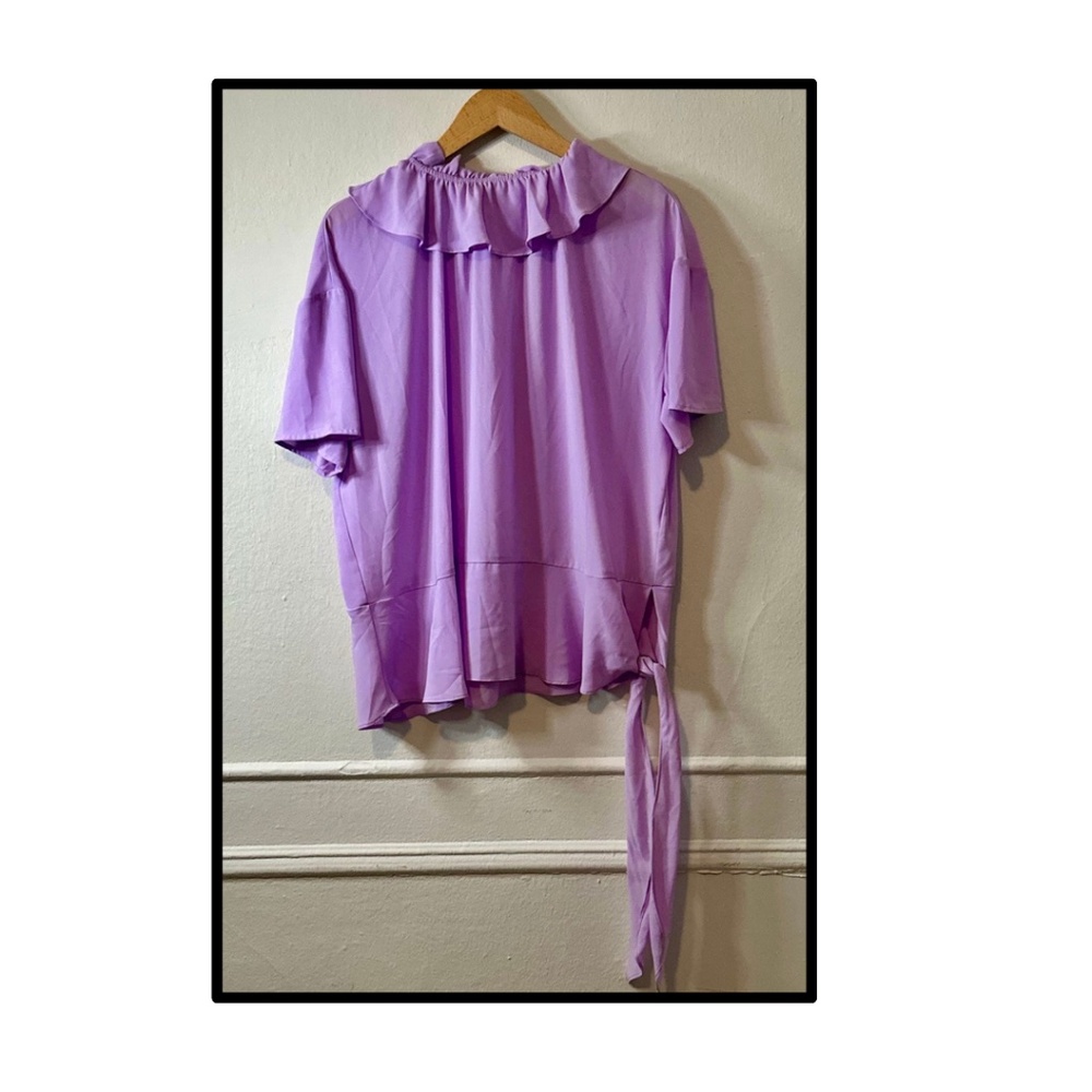 Eloquii Size 16 Purple Blouse with High Collar
